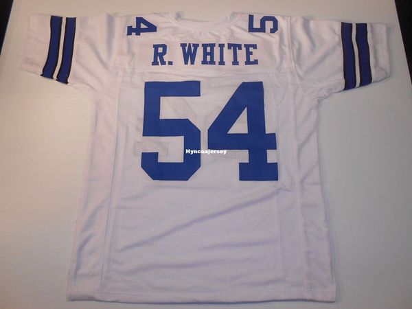 

retro custom sewn stitched #54 randy white white mitchell & ness jersey high-end men's football jerseys college ncaa, Black;red