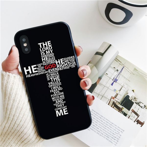 

fundas luxury jesus christ cross quotes cover for iphone 11 pro xs max xr case for iphone 8 7 6s plus 5s se case soft silicone cover
