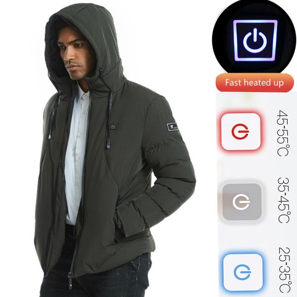 

usb outdoor heated vest +size electric heated jacket men women heating coat tactical vest thermal warm clothes winter jacket, Black