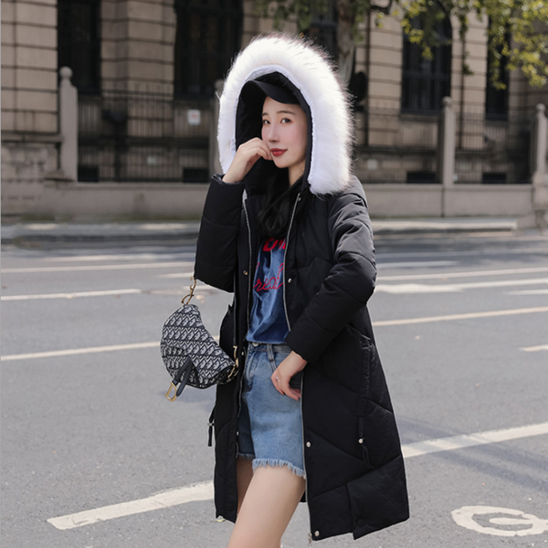 

new style winter female hooded women coats fashion korean style white pure color thick down jacket warm black cotton clothes