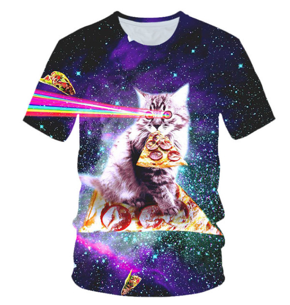 

2019 новый аниме прекрасный kitten cat eat taco пиццы 3d printing t shirt galaxy space смешной tops tee с коротким рукавом летние рубашки q1, White;black