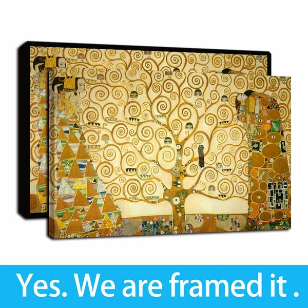 Árvore de vida por Gustavo Klimt World Famous pintura da reprodução na lona de arte Impressão da parede óleo moderna Pintura Home Decor - pronto para pendurar