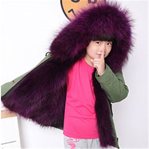

new fashion autumn and winter authentic fur coat children real fur coat children baby warm to overcome, Black