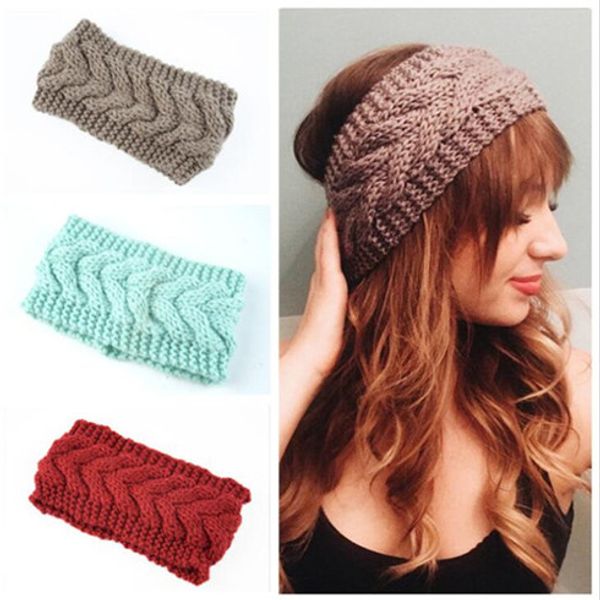 

kid вязаной ободки девушка цвета конфета упругих утолщенное оголовье lady вязание повязки зимняя теплая уха диапазон волосы аксессуары wy223, Silver