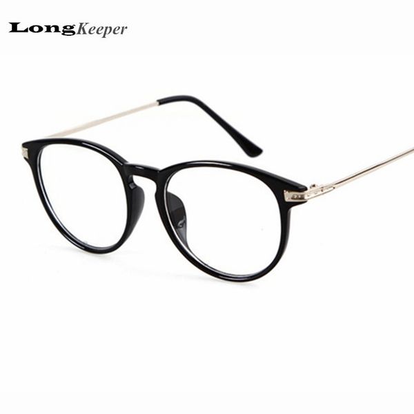 

women men eyeglasses clear lens computer glasses frame brand design round plain eye glasses oculos feminino, Silver