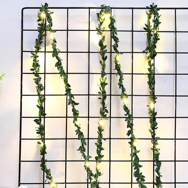 

3m usb artificial green rattan led string light artificial fake plant wreath home garden wall decor wedding chrismas decoration