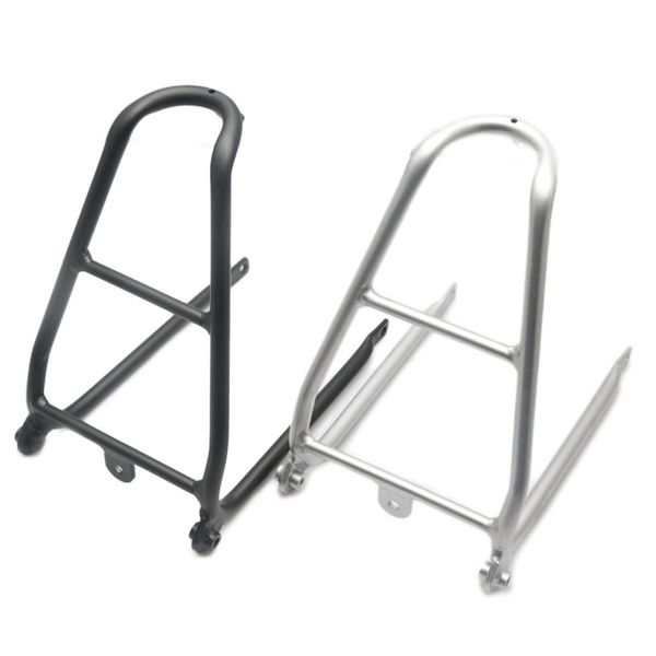

folding bike alloy q type rear rack with easywheels for brompton lightweight 140g