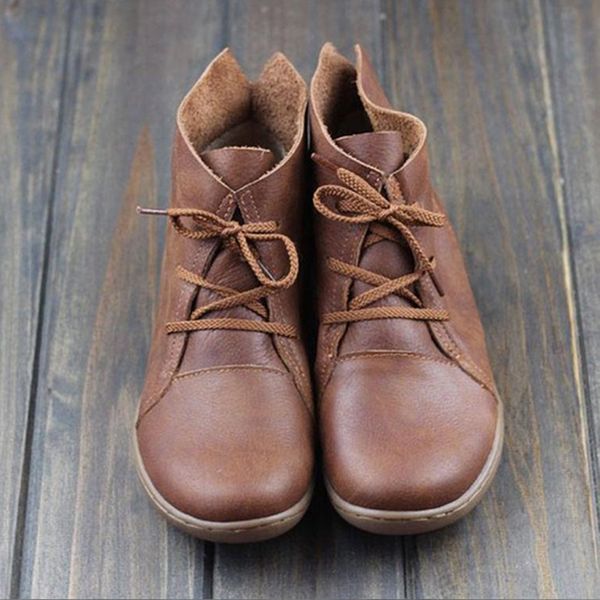 

puimentiua retro boots women genuine leather shoes for winter boots shoes woman casual spring genuine leather botas mujer ankle, Black