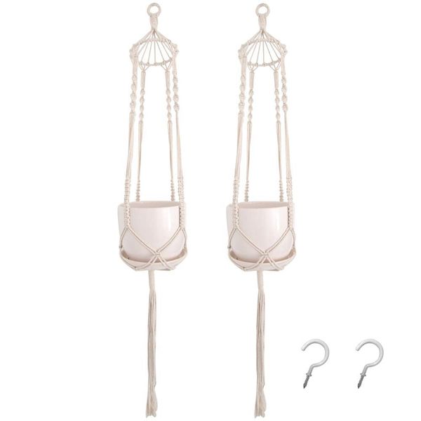 

2 шт макраме завод вешалка висит плантатор завод вешалка висит держатель вешалки чистый хлопок ручной работы чешский дом d