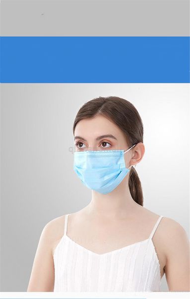 

50pcs 30000pcs blue prevent mouth face mask disposable non woven 3 layer filters dust mouth nose proof mask