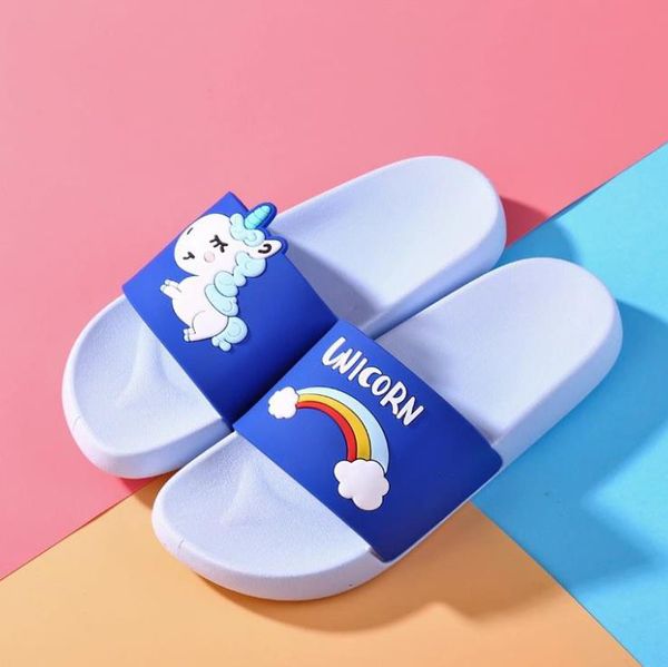 

kid designer flip flop luxury slipper rainbow unicorn parenting slippers cartoon pony childrens slippers sell luxury slipper eur 24-41, Black;grey