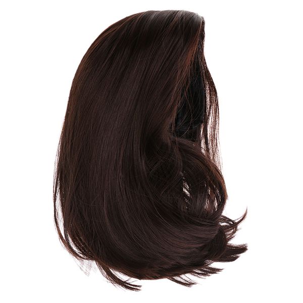 

дамы короткий парик темно коричневый парик боб стиль мода полные парики, Black