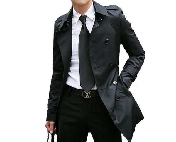 

s-6xl 2018 spring men new fashion long big yards of cultivate one's morality double-breasted trench coat, Tan;black