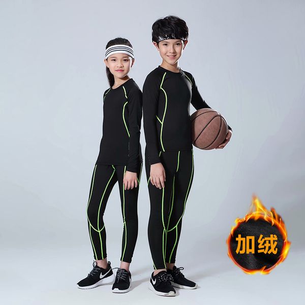 

children sports tights slim fit autumn & winter boy long sleeve warm football basketball training suit girls tight clothes, White;red