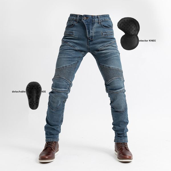

new 2019 komine classic ubs06 pk718 pk719 jeans leisure motorcycle men's off-road outdoor jean/cycling pants better protection, Black;blue