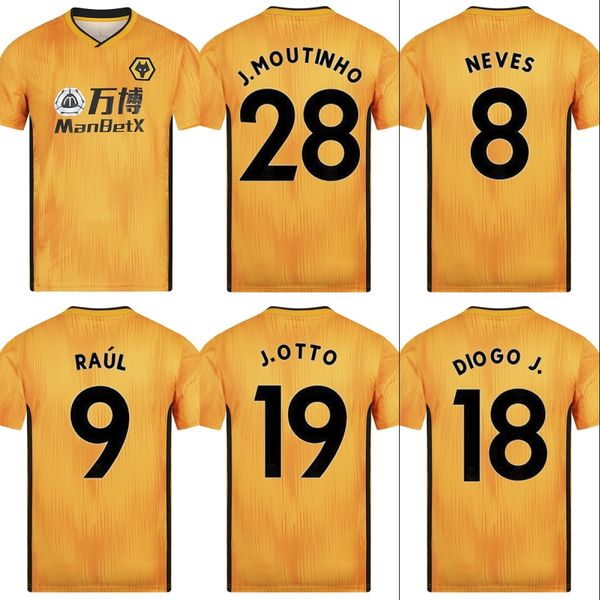 

19 20 Wolves soccer jerseys RAUL NEVES 2019 2020 Wolverhampt Wanderers football shirt Camiseta futbol MOUTINHO Camisa de futebol Maillot