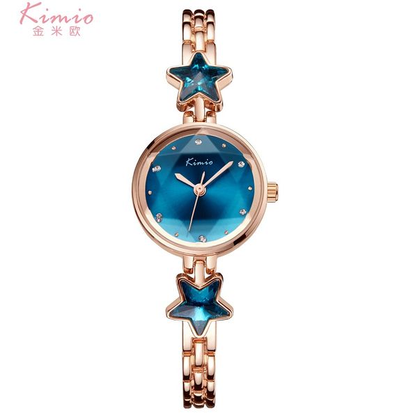 

montre ladies time-limited watch 2018 kimio brand bracelet watches for women diamond jewel girl stainless steel quartz saat, Slivery;brown