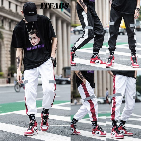 

осень streetwear фитнес брюки мужчины hip hop sweatpants повседневный joggers unisex harajuku бегуны sweatpants gym спортивные штаны горячие, Black