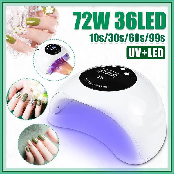 

led professional nail dryer machine toe nail gel polish lamp manicure salon lamp drying for gel varnish, Silver