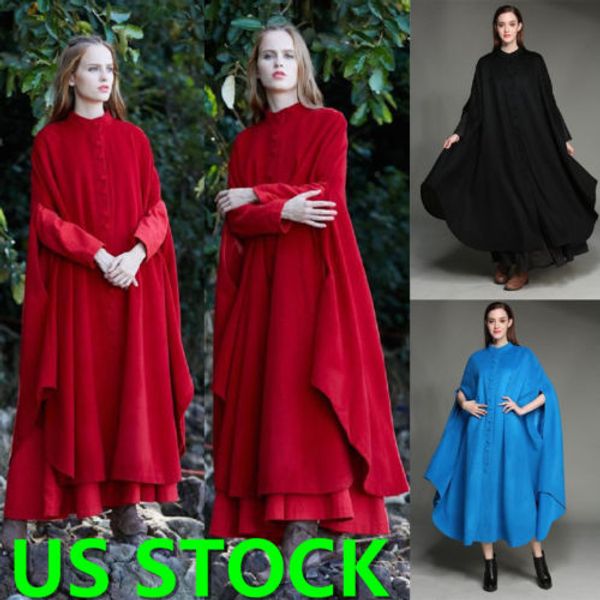 

women plus size cardigian ladies party outwear overcoat cloak cape ladies solid chic poncho outwear clothes