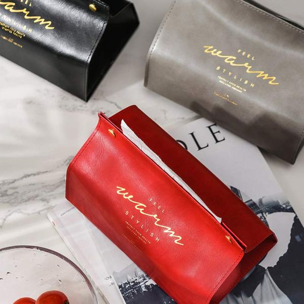 

leather tissue box paper box living household paper towel set bag car napkin holder for home napkin dispens