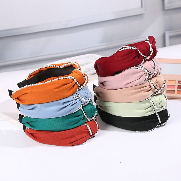 

ленты атласные жемчужина крест оголовье hairbands для леди волос для женщин pearl руководитель группы gum стрижка стиль fyrol, Black;brown