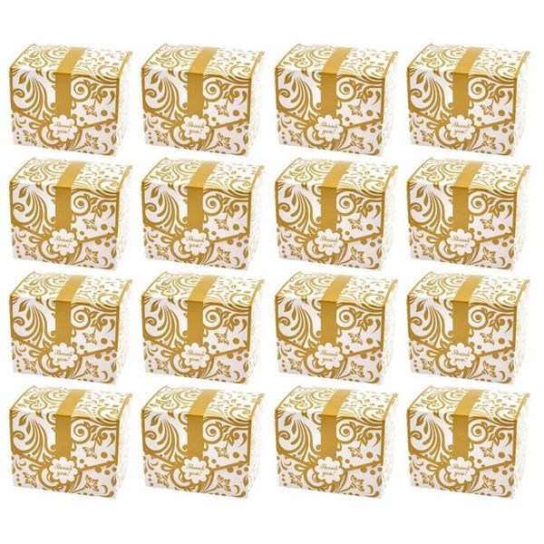 

50pcs wedding candy box gift box flower pattern design sugar case for wedding party without ribbon
