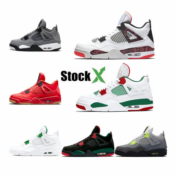

new 4s bred white cement cactus jack travis toro bravo basketball shoes men tattoo fire red cool grey sneakers with box #144