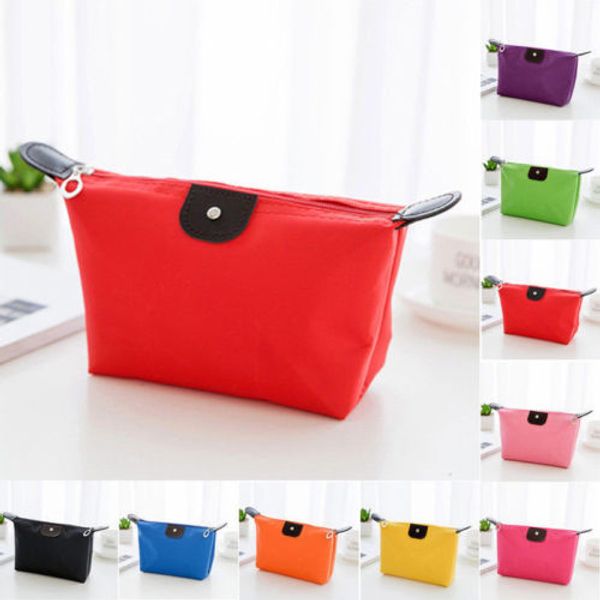 

cosmetic storage pencil pouch purse handbag canvas bag waterproof case makeup frckk, Red;black