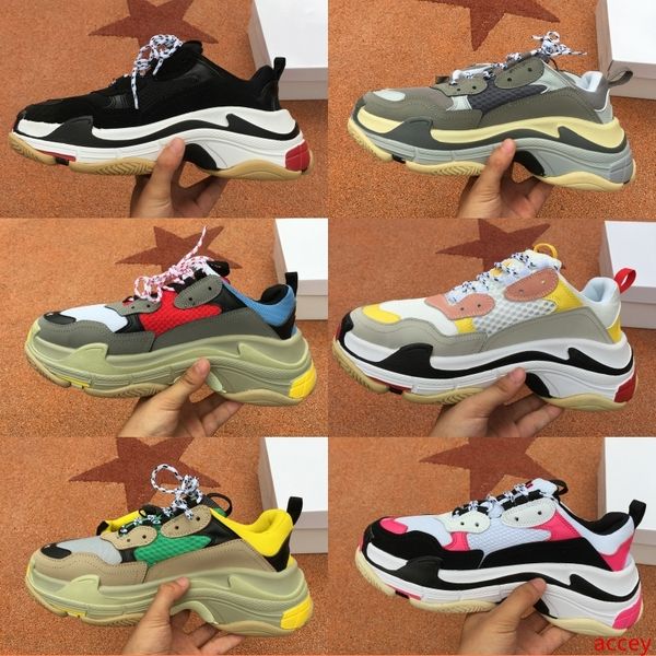 

2019 multi luxury triple s designer old dad fashion sneaker combination platform soles mens womens casual shoes size 36-45