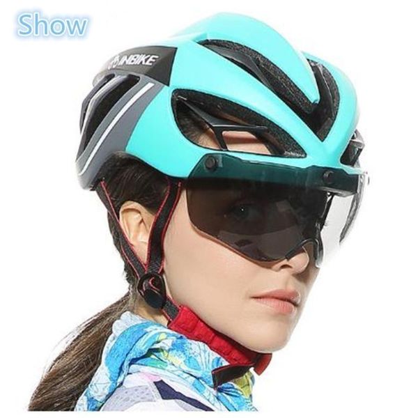 

brand cycling ultralight helmet bicycle mtb casque with hd glasses anti fog men women sports road mountain bike hat