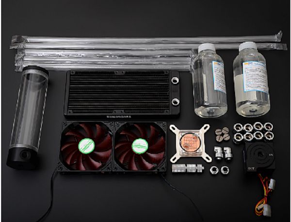 

syscooling acrylic transparent hard tube water cooling kit for cpu, computer radiating system