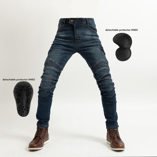 

moto-pants jeans jemoto pants ans motorcycle jeans riding on the road fall four-piece protection distribution 123, Black;blue