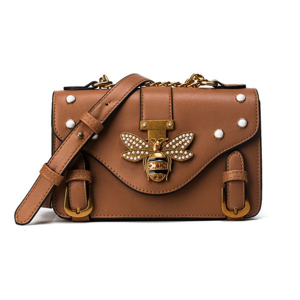 

designer luxury handbag crossbody bag for women leather luxury handbag bag designer ladies shoulder bag sac a main fashion bee decoration 5