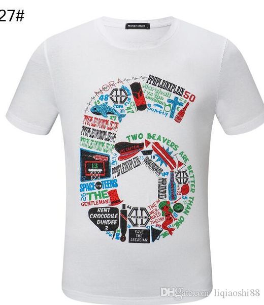 

new men's t-shirt short-sleeved cotton skull print t-shirt round neck slim t-shirt men's fashion pullover skateboard g52, White;black