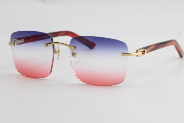 

wholesale rimless marble red plank sunglasses new 8200816 rimless glasses with box new fashion classic sunglasses, White;black