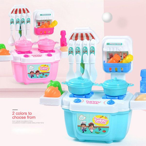 

1 set children's kids girls toy role play mini simulation kitchenware tableware cookware miniature kitchen toys