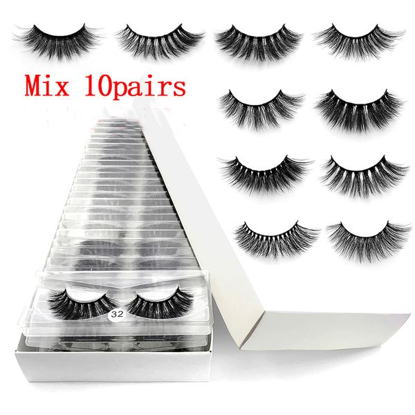 

false eyelashes 10 pcs lashes in bulk mix styles 3d mink wholesale natural makeup