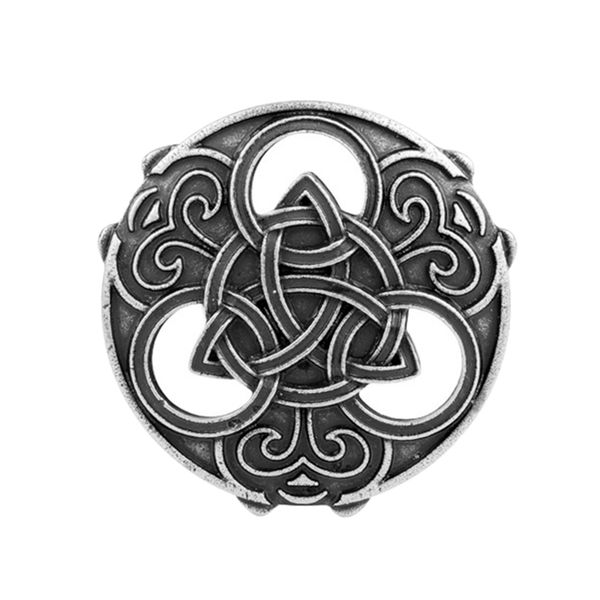 

viking shield brooches pins badge, round hollow scarf cloak shawl buckle clasp pin brooch, clothes costume decors jewelry, Gray