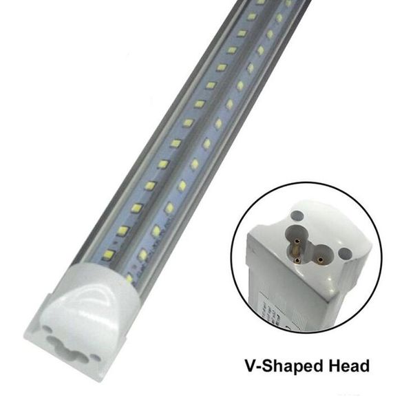 

integrated 8ft 2.4m 2400mm 65w led t8 tube smd2835 high bright light 8 feet 6500lm 85-265v fluorescent lighting 50