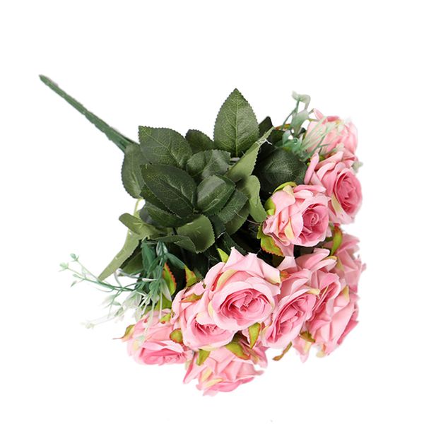 

new-artificial silk peony pink rose bridal wedding bouquet home decor