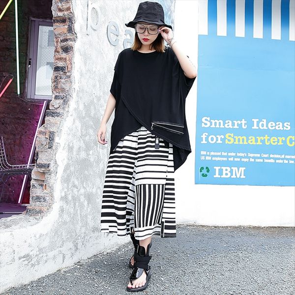 

women's large-size short-sleeved t-shirt 2020 front cross hem loose thin irregular women's large-size short-sleeved t-shirt 2020 f, White