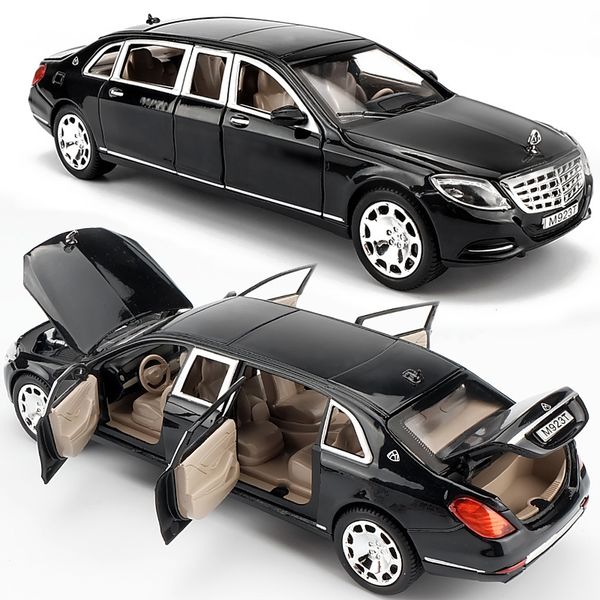 

wheels 1/24 maybach s600 diecast toy vehicles alloy metal cars models mini toys mercedes track boys gifts for kids children t200417
