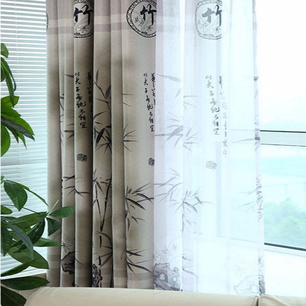 

бамбуковые шторы современного китайского стиля спальня гостиная printed polyester плотными шторами окна