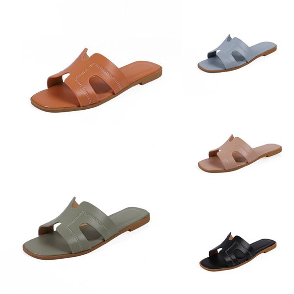 

2020 summer women slippers genuine leather flat heel flip flops gladiator slippers casual beach shoes woman big large size 45 46#623, Black