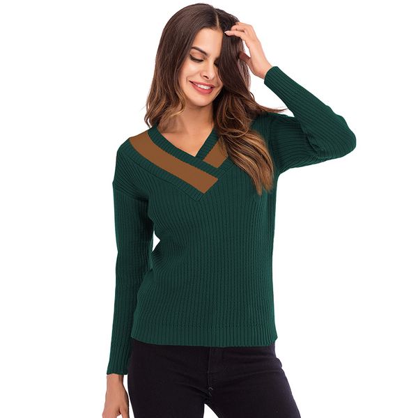 

2019 autumn winter sweater women long sleeve cross v neck knitted jumper women sweater casual warm pullover pull femme, White;black