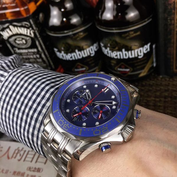 

заменить море кварц vk движение master chronograph мужские часы полный fuction синий циферблат 316 нержавеющая группа смотреть, Slivery;brown