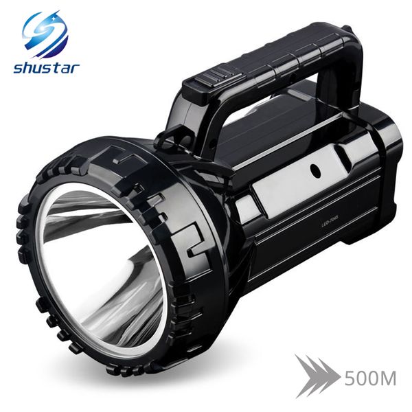 

rechargeable bright led flashlight torch 20w high powered searchlights built-in 2800mah lithium battery two working modes