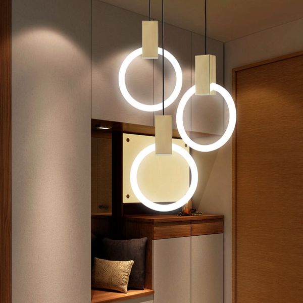 

creative duplex staircase pendant lamps nordic miniature restaurant bedside l bar counter window ring gold 3 head chandelier