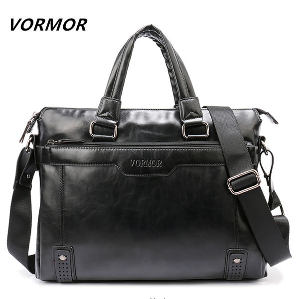 

vormor brand elegance business men briefcase bag, pu leather 14 inch lapmen bag, casual man shoulder bags maleta cj191201